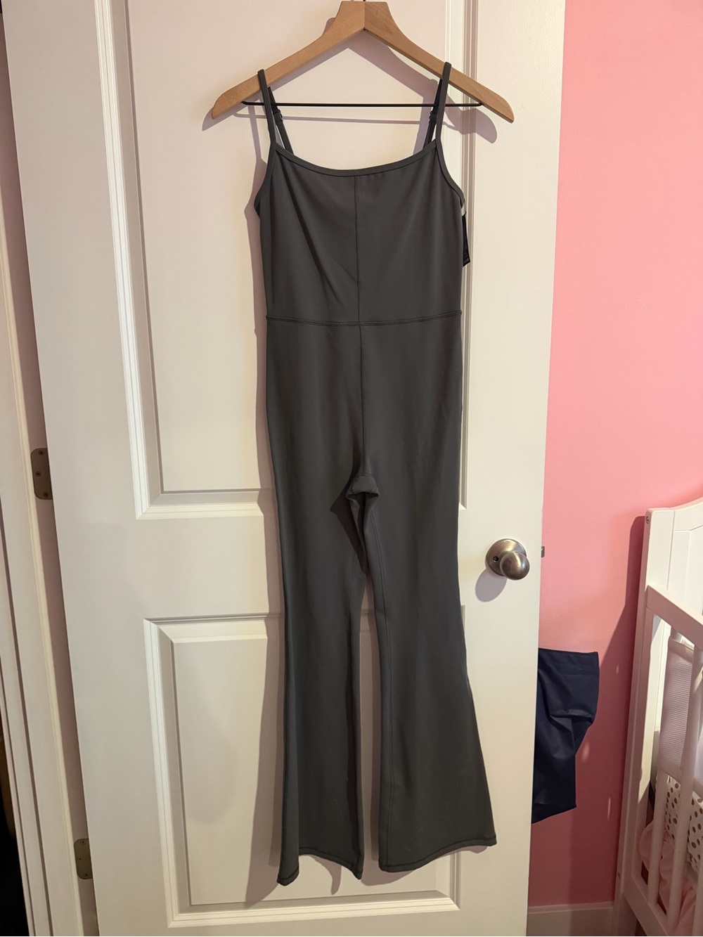 Wilfred Charcoal Gray Spaghetti-Strap Jumpsuit